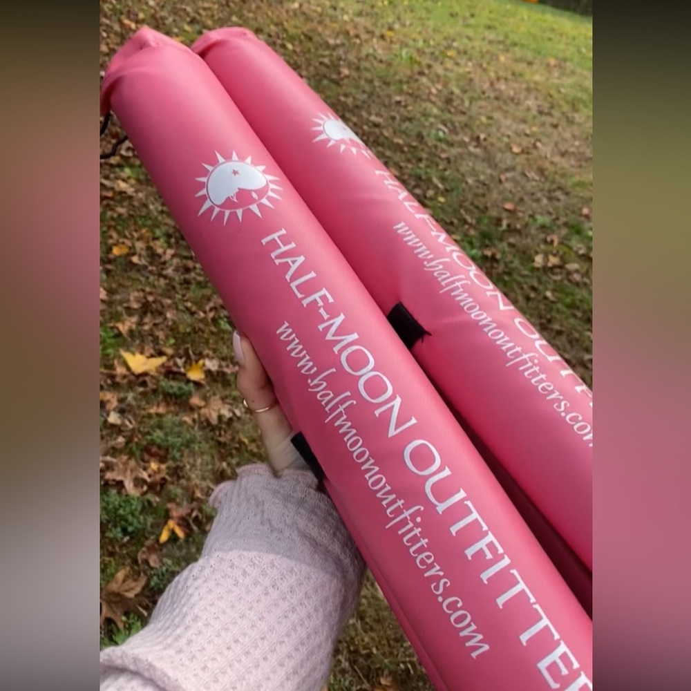 Pink half moon car rack pads